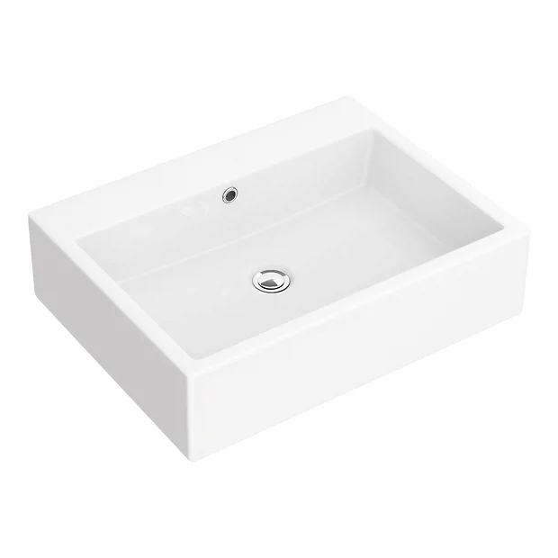 Kyoto Large Rectangular 600 X 460mm 0TH Wall Hung Basin 3 Kyoto Large Rectangular 600 X 460mm 0TH Wall Hung Basin - Image 3