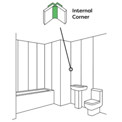 Orion Internal Corner - White PVC 5 Orion Internal Corner - White PVC -Bathroom Supply Shop vpwpacal20wh d1