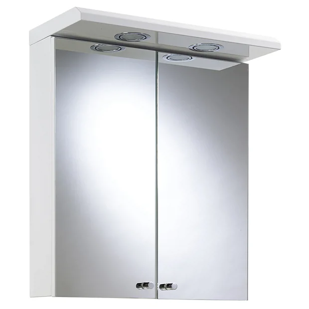 Croydex Shire 2 Door Mirror Cabinet With Light & Shaver Socket - White 2 Croydex Shire 2 Door Mirror Cabinet With Light & Shaver Socket - White - Image 2