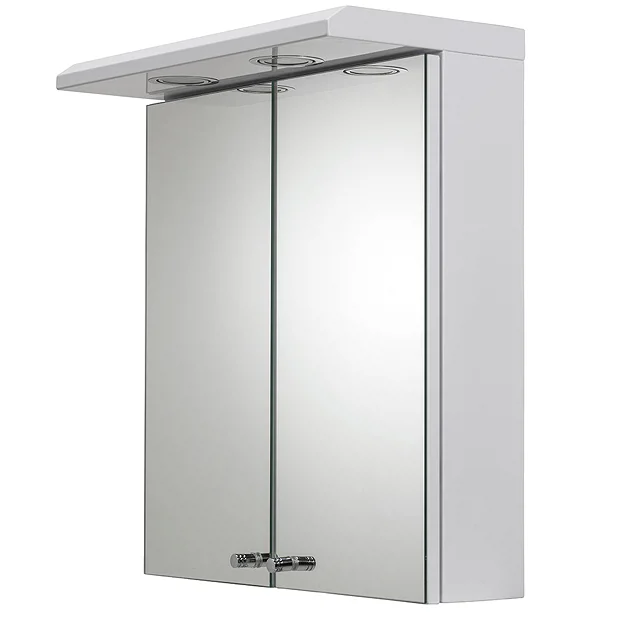 Croydex Shire 2 Door Mirror Cabinet With Light & Shaver Socket - White 4 Croydex Shire 2 Door Mirror Cabinet With Light & Shaver Socket - White - Image 4