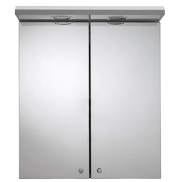 Croydex Shire 2 Door Mirror Cabinet With Light & Shaver Socket - White 5 Croydex Shire 2 Door Mirror Cabinet With Light & Shaver Socket - White - Image 5
