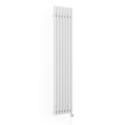 Terma Rolo Room E H1800 X W370mm White Electric Only Towel Rail With MOA Blue Element -Bathroom Supply Shop wlror180037 s916esmobp01 d1