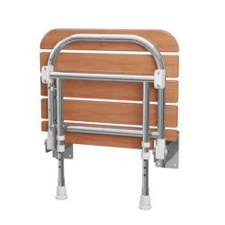 Milton Wood Effect Folding Shower Seat With Legs