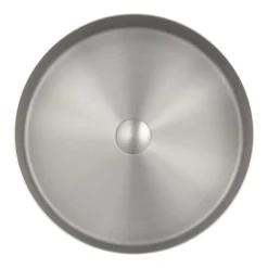 Arezzo Brushed Nickel 360mm Round Stainless Steel Counter Top Basin + Waste -Bathroom Supply Shop z360bn d3